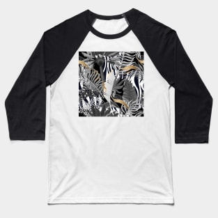 Shades of grey and gold jungle Baseball T-Shirt